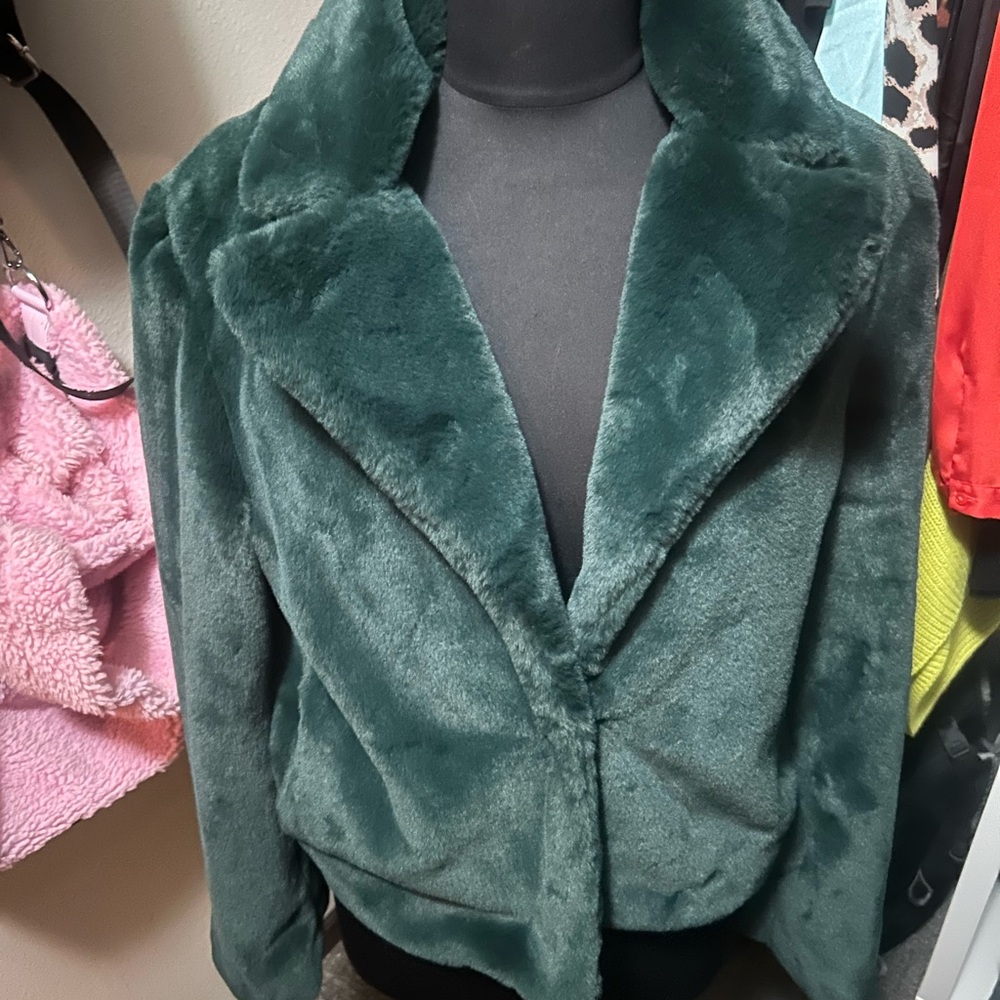 Gianni Bini Forest Green Teddy Jacket